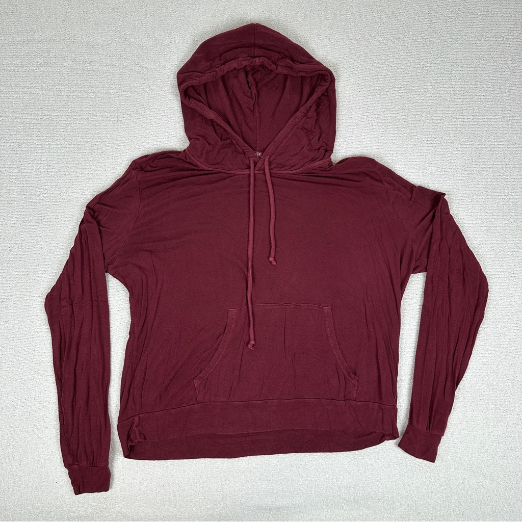 Brandy Melville John Galt Maroon Soft Lightweight Oversized Hoodie